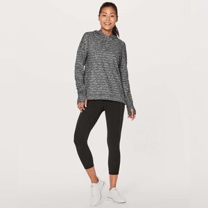 Lululemon Extra Mile Hoodie in Running Luon Ringspun Denim Black White Size 6